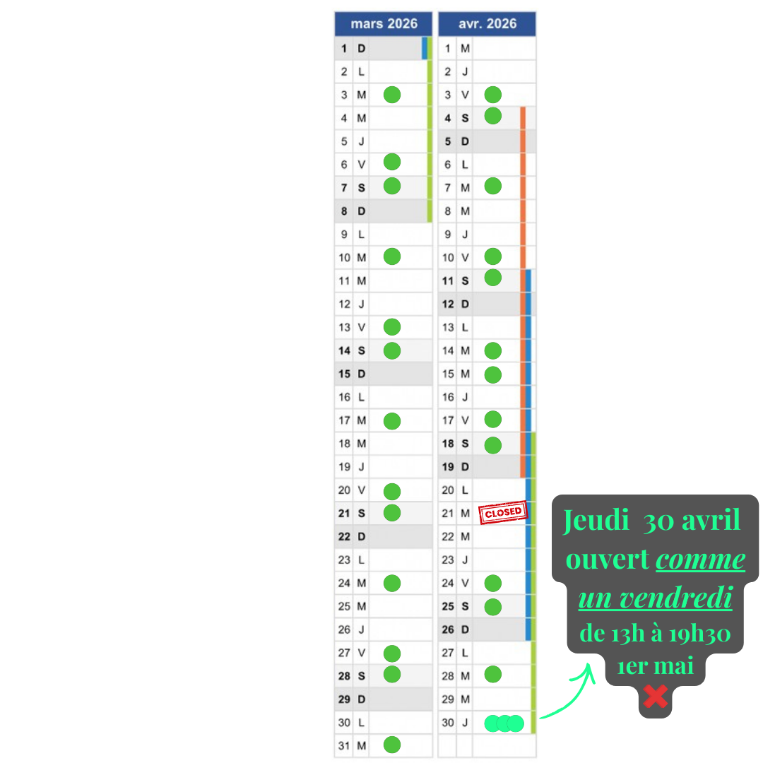 fermeture estivale Zou